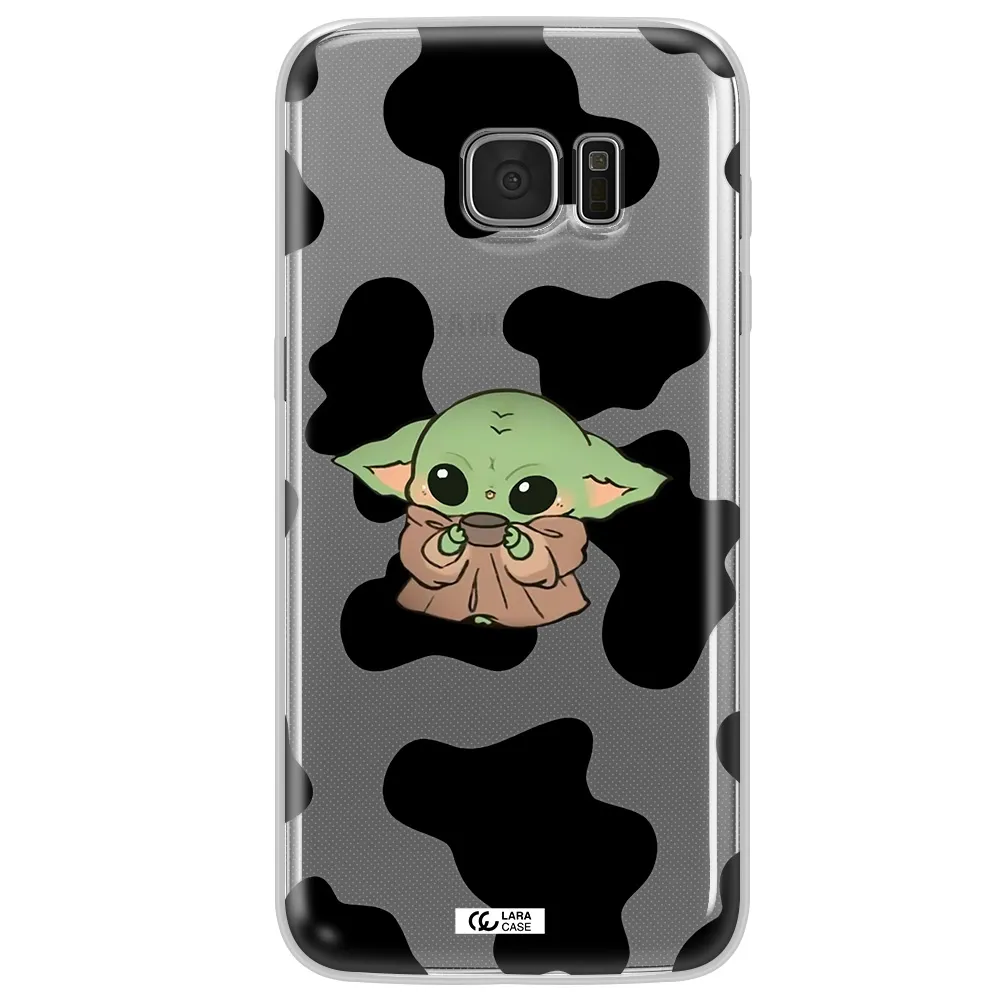 a cartoon of a baby yoda Samsung S7 Edge Clear TPU Case