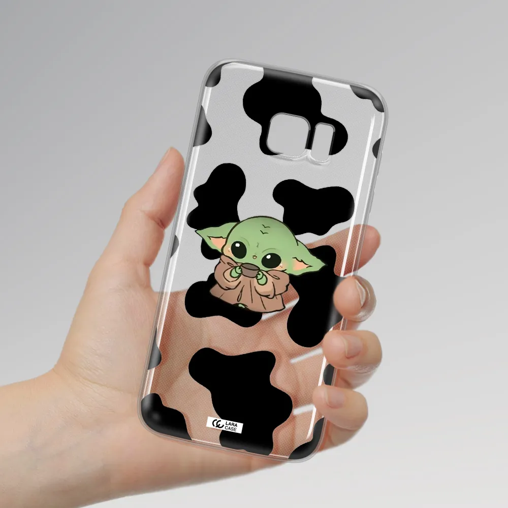 a cartoon of a baby yoda Samsung S7 Edge Clear TPU Case