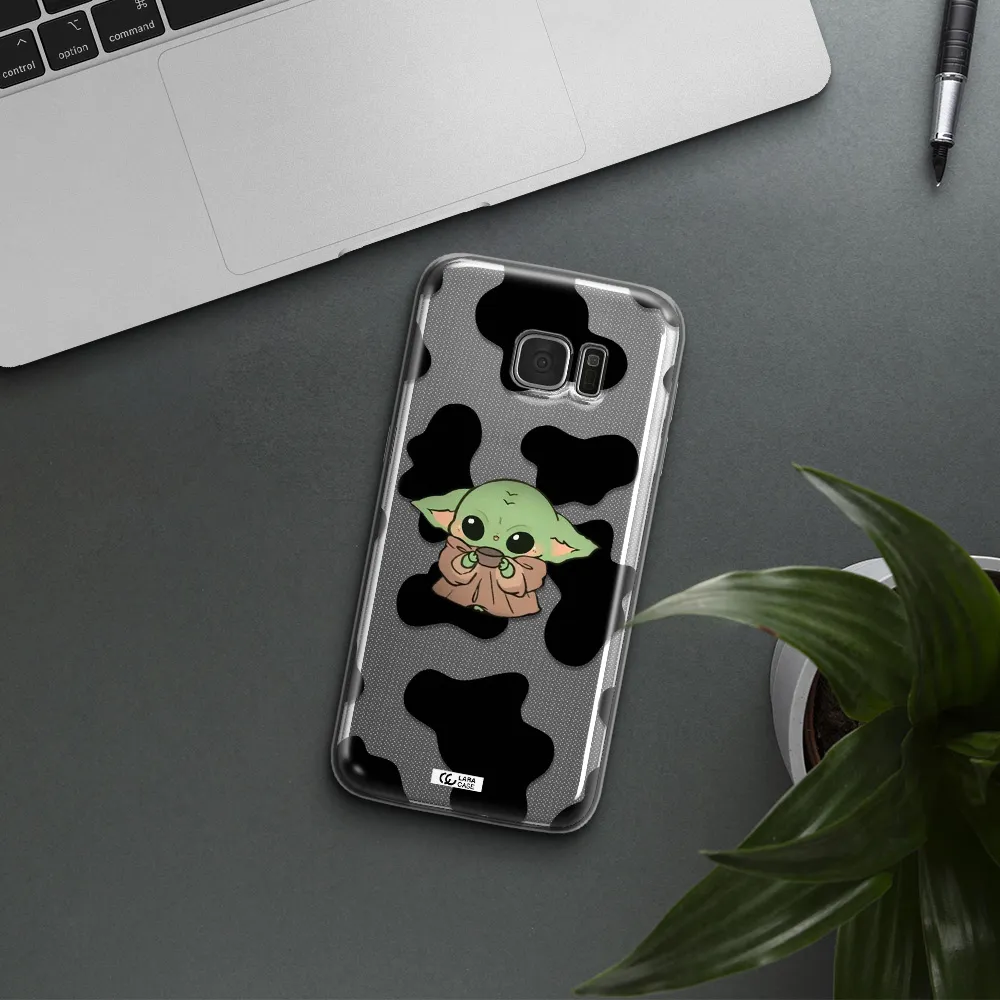 a cartoon of a baby yoda Samsung S7 Edge Clear TPU Case