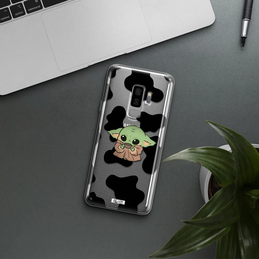 a cartoon of a baby yoda Samsung S9 Plus Clear TPU Case