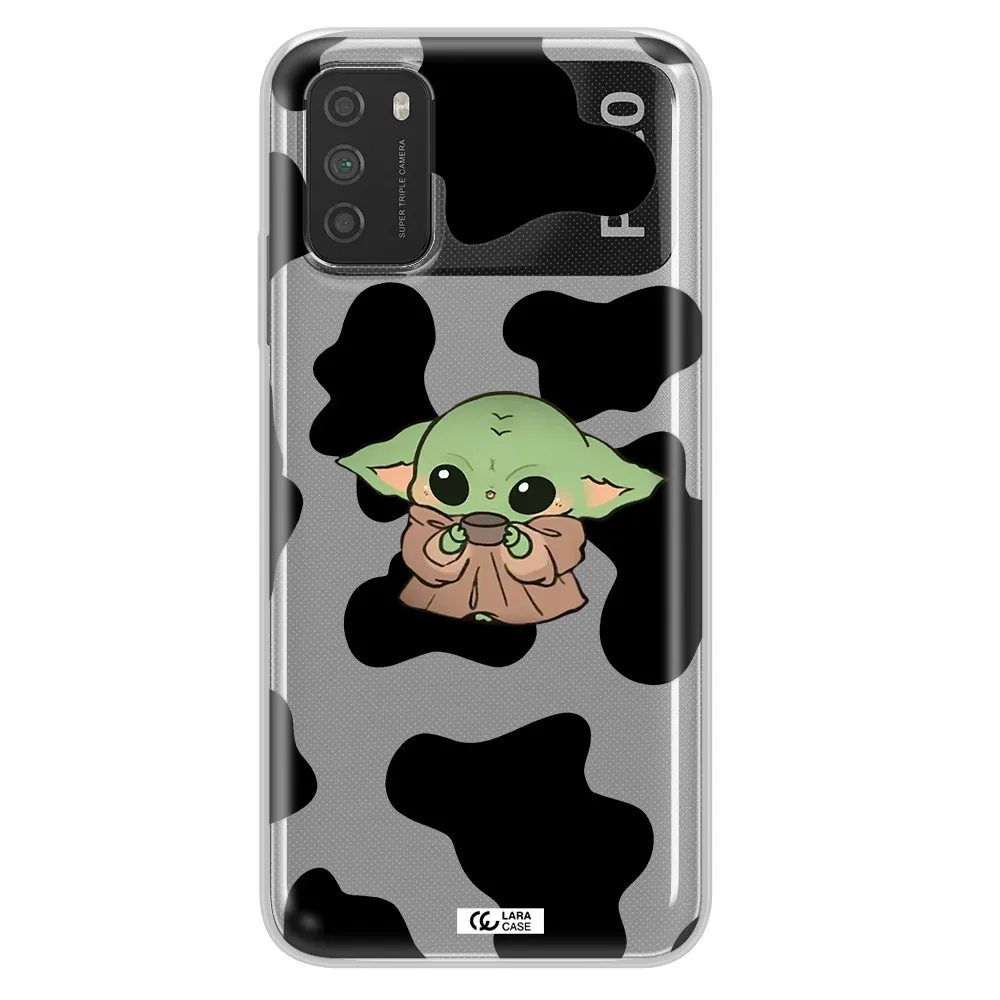 a cartoon of a baby yoda Xiaomi Poco M3 Clear TPU Case