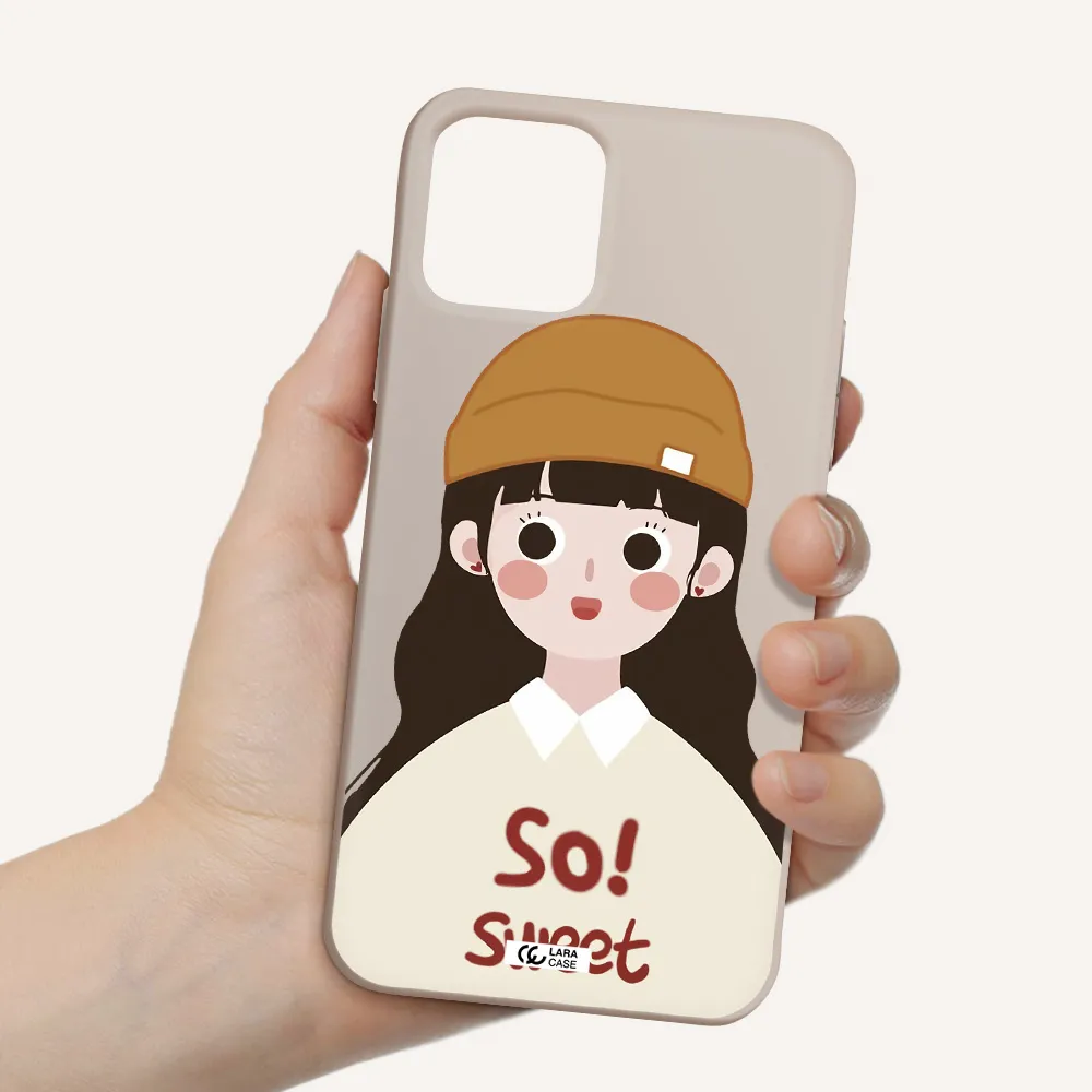 a cartoon of a girl with brown hair Apple iPhone 11 pro max Silicone Stone Case