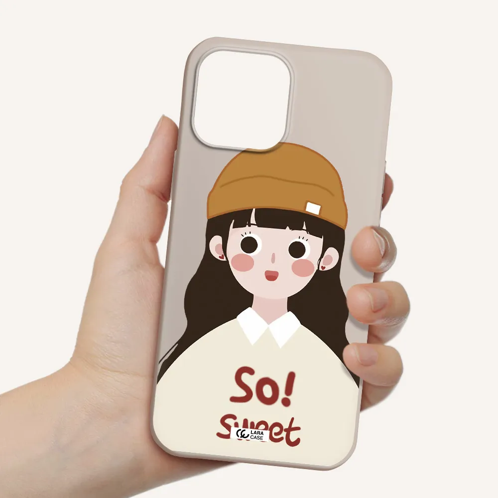 a cartoon of a girl with brown hair Apple iPhone 13 Pro Silicone Stone Case