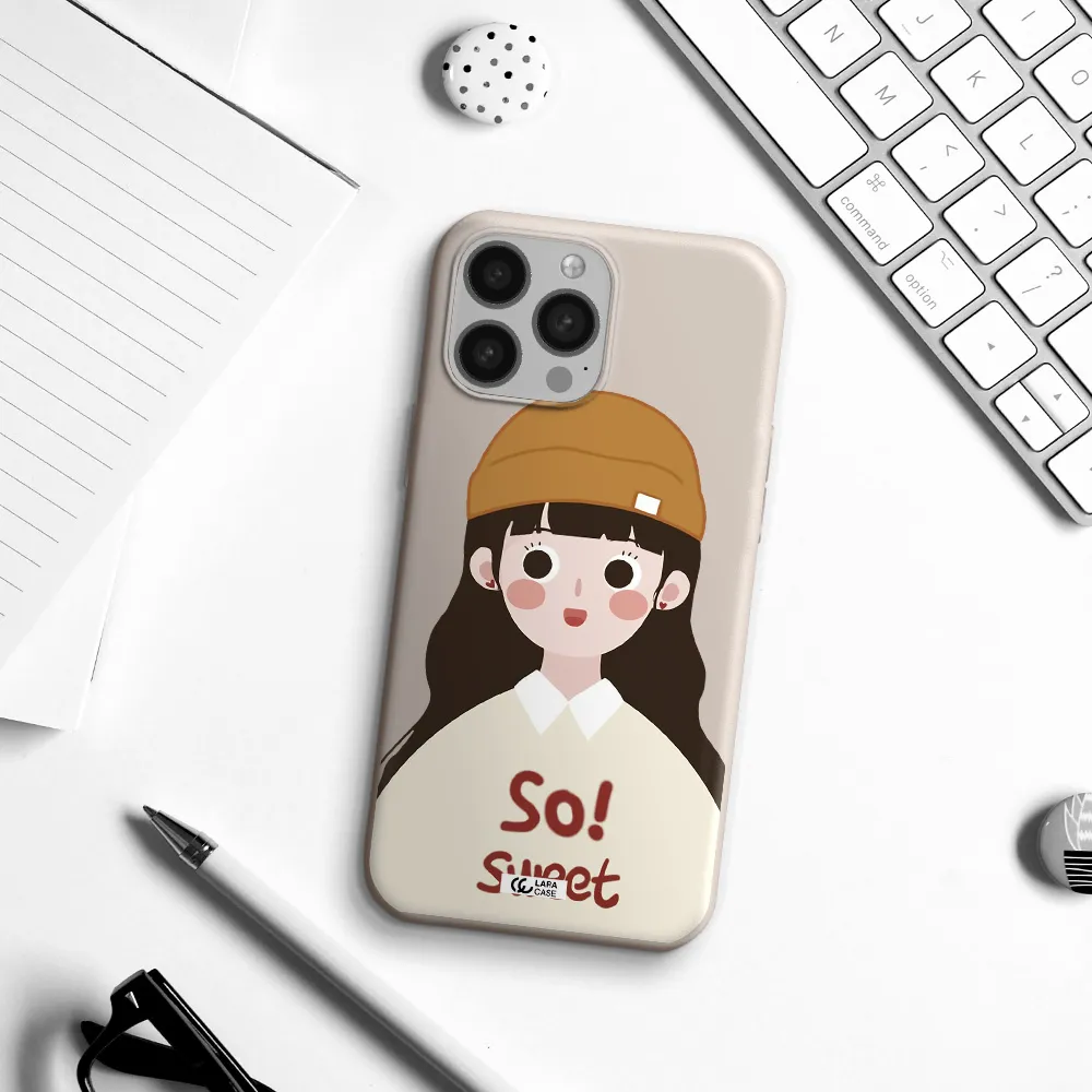 a cartoon of a girl with brown hair Apple iPhone 13 Pro Silicone Stone Case