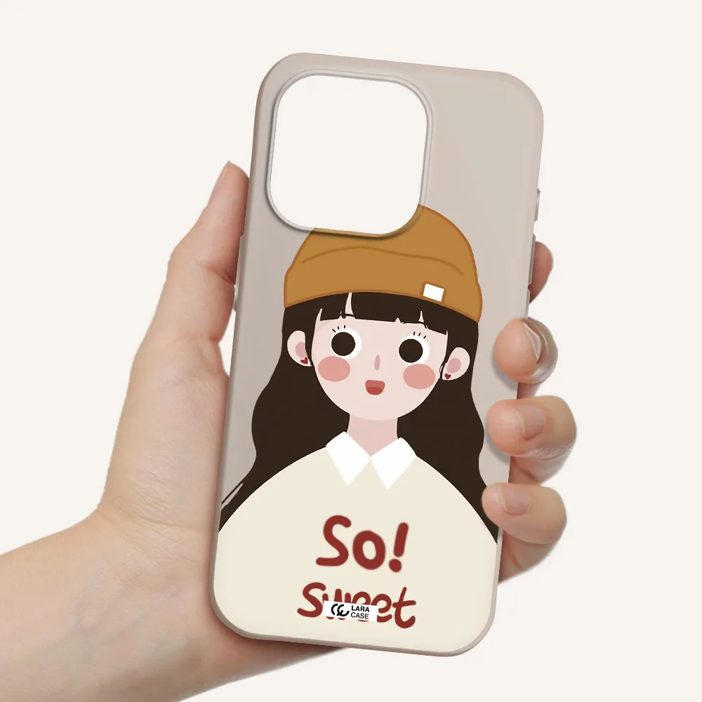 A Cartoon Of A Girl With Brown Hair Apple Iphone 15 Pro Silicone Stone Case