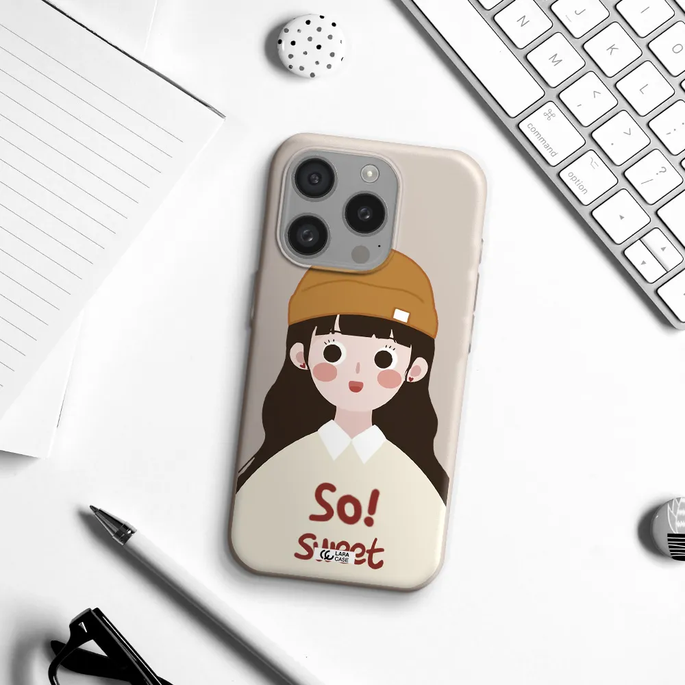 A Cartoon Of A Girl With Brown Hair Apple Iphone 15 Pro Silicone Stone Case