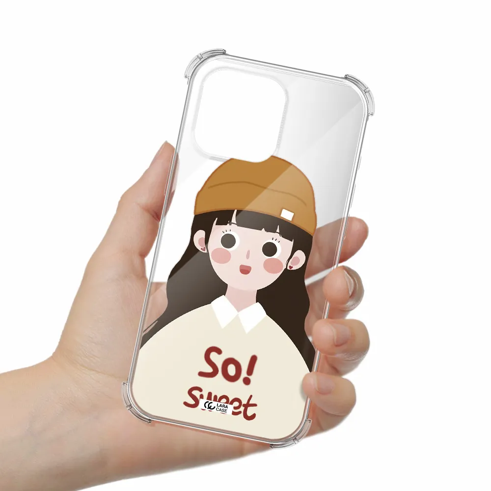 A Cartoon Of A Girl With Brown Hair Apple Iphone 16 Pro Max Clear Pc Case