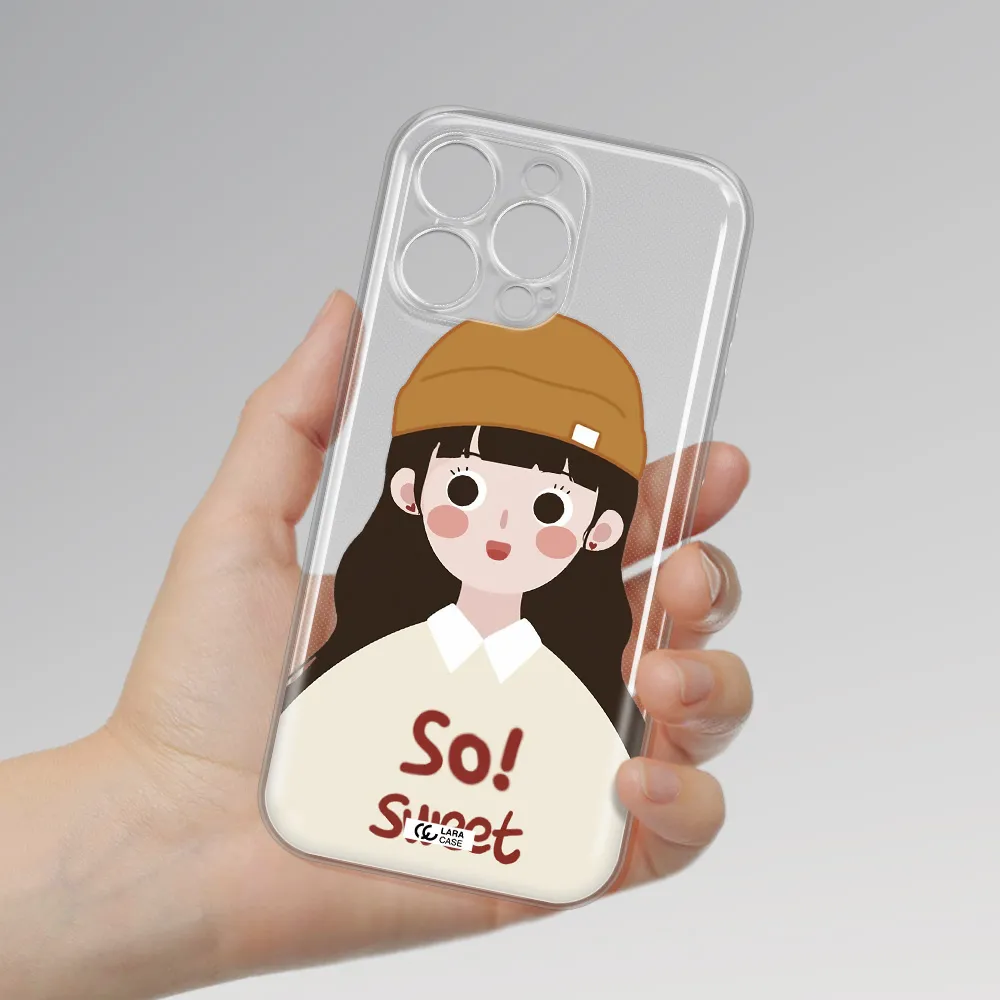 A Cartoon Of A Girl With Brown Hair Apple Iphone 16 Pro Max Clear Tpu Case