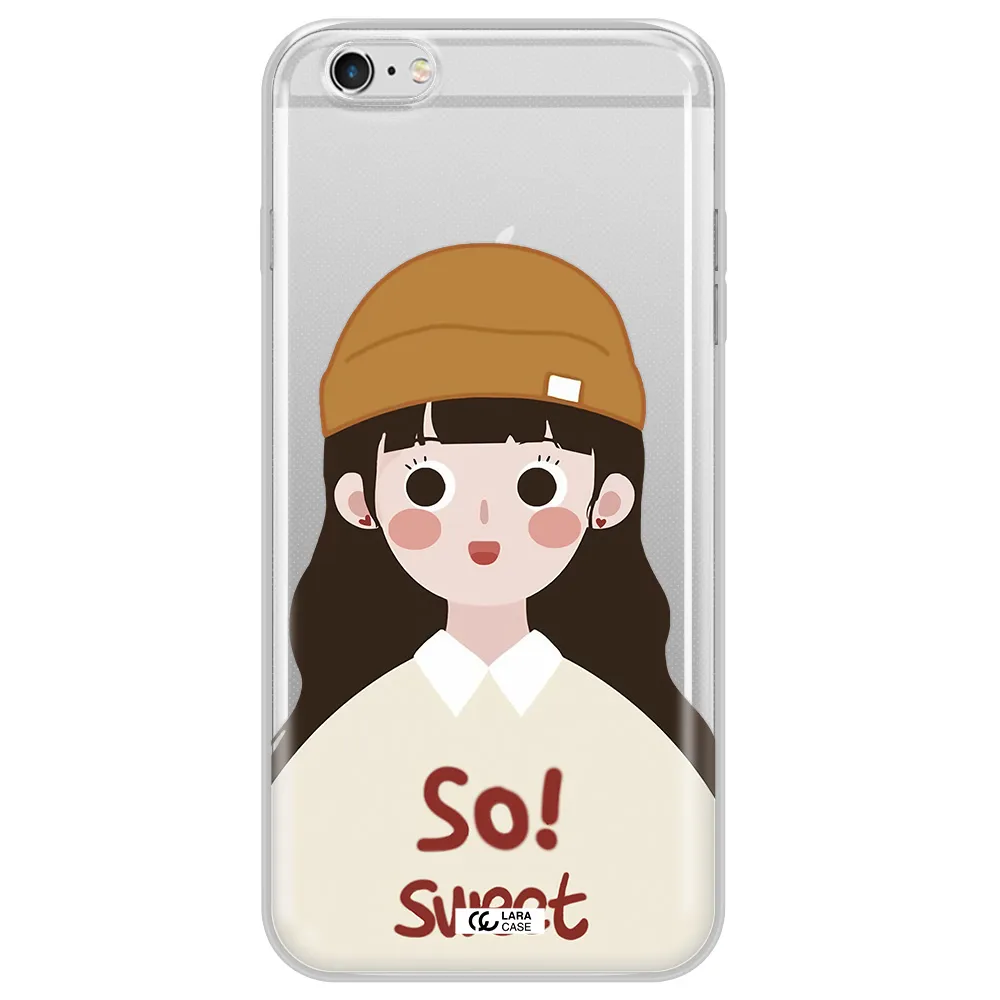 a cartoon of a girl with brown hair Apple iPhone 6 s plus Clear TPU Case