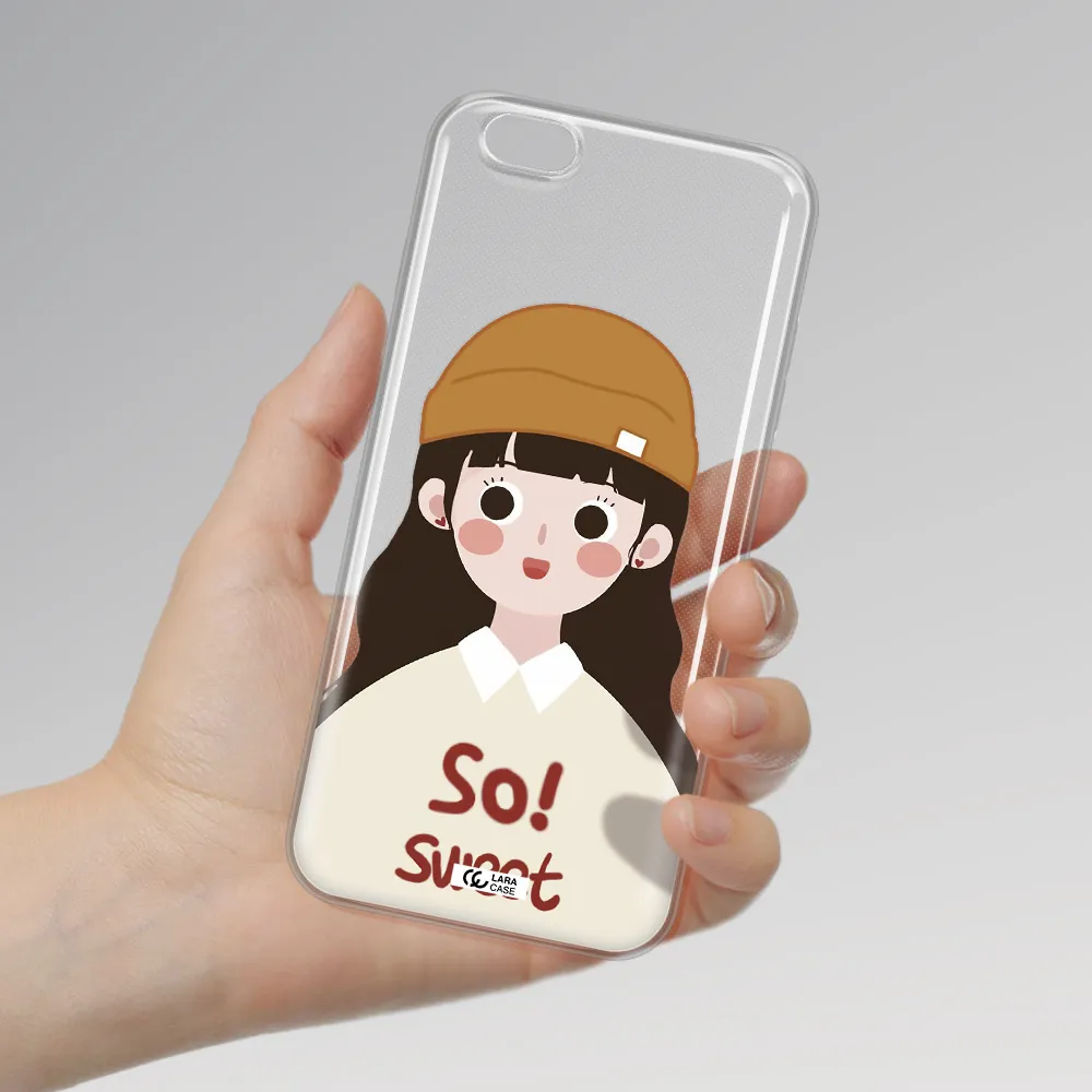 a cartoon of a girl with brown hair Apple iPhone 6 s plus Clear TPU Case