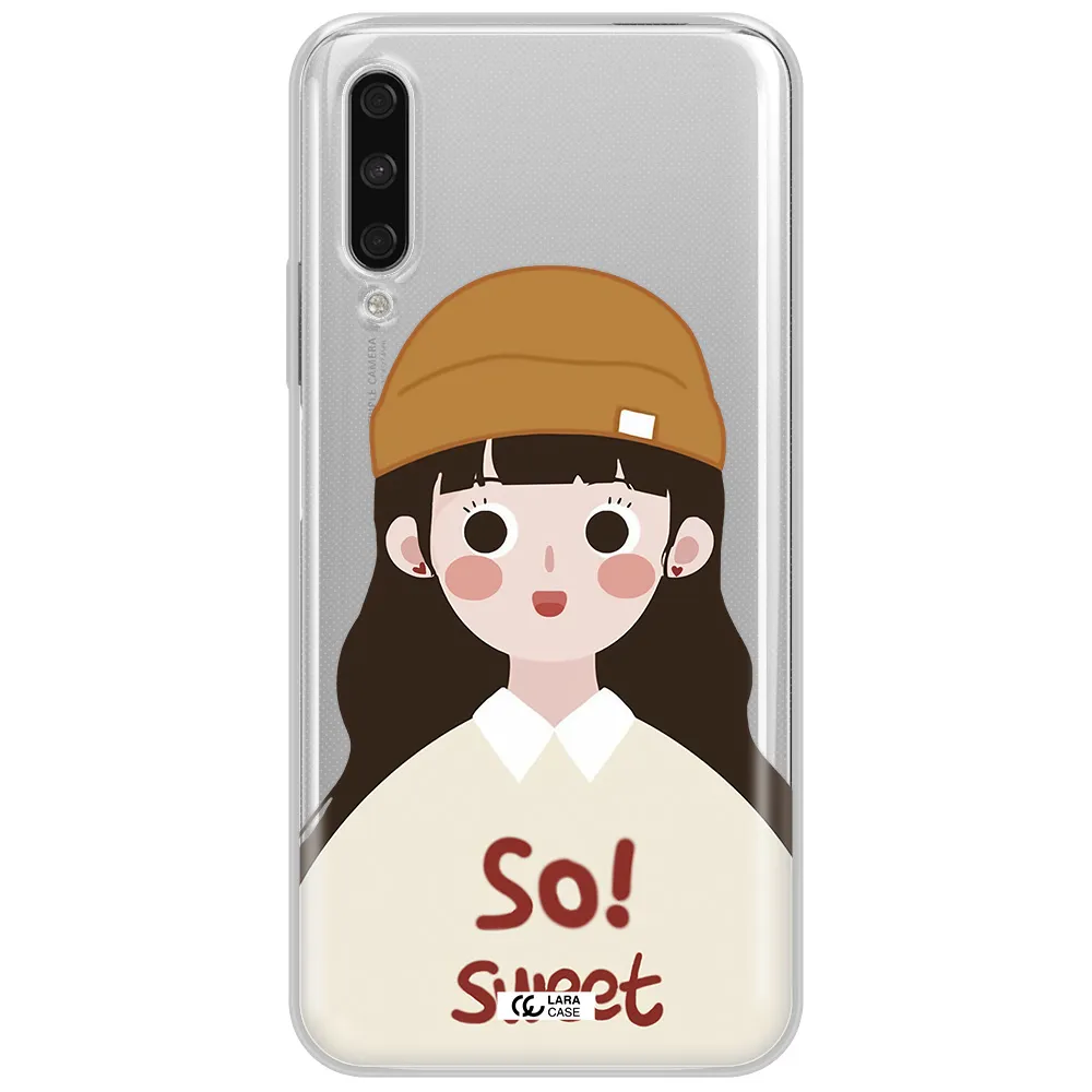 A Cartoon Of A Girl With Brown Hair Huawei Y9S Clear Tpu Case