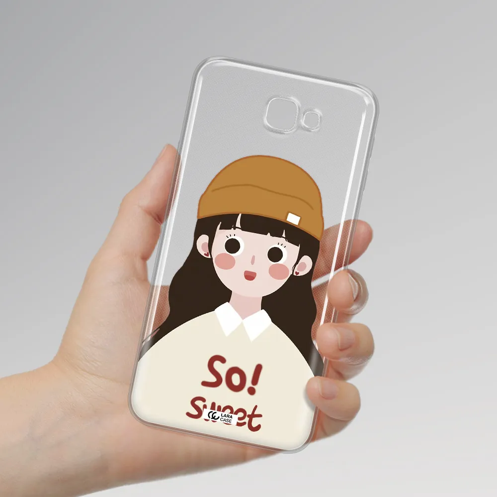 a cartoon of a girl with brown hair Samsung J7 Prim Clear TPU Case