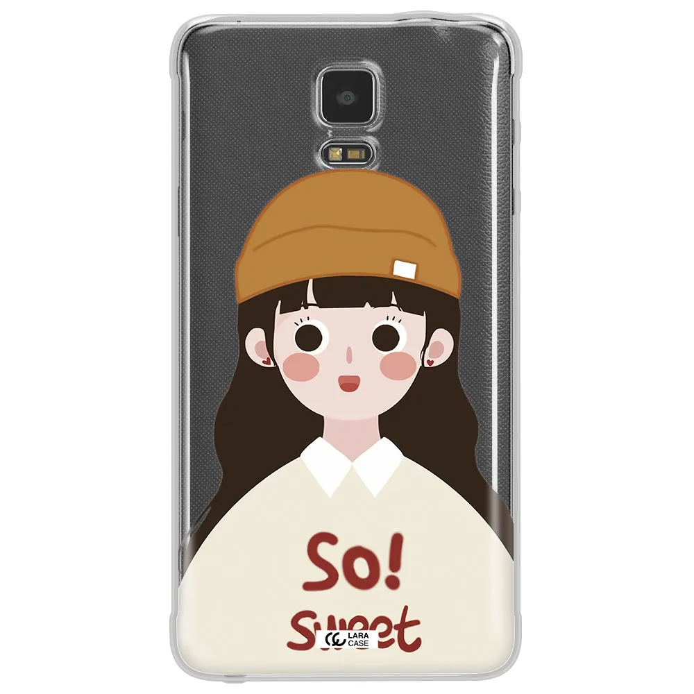a cartoon of a girl with brown hair Samsung Note 4 Clear TPU Case