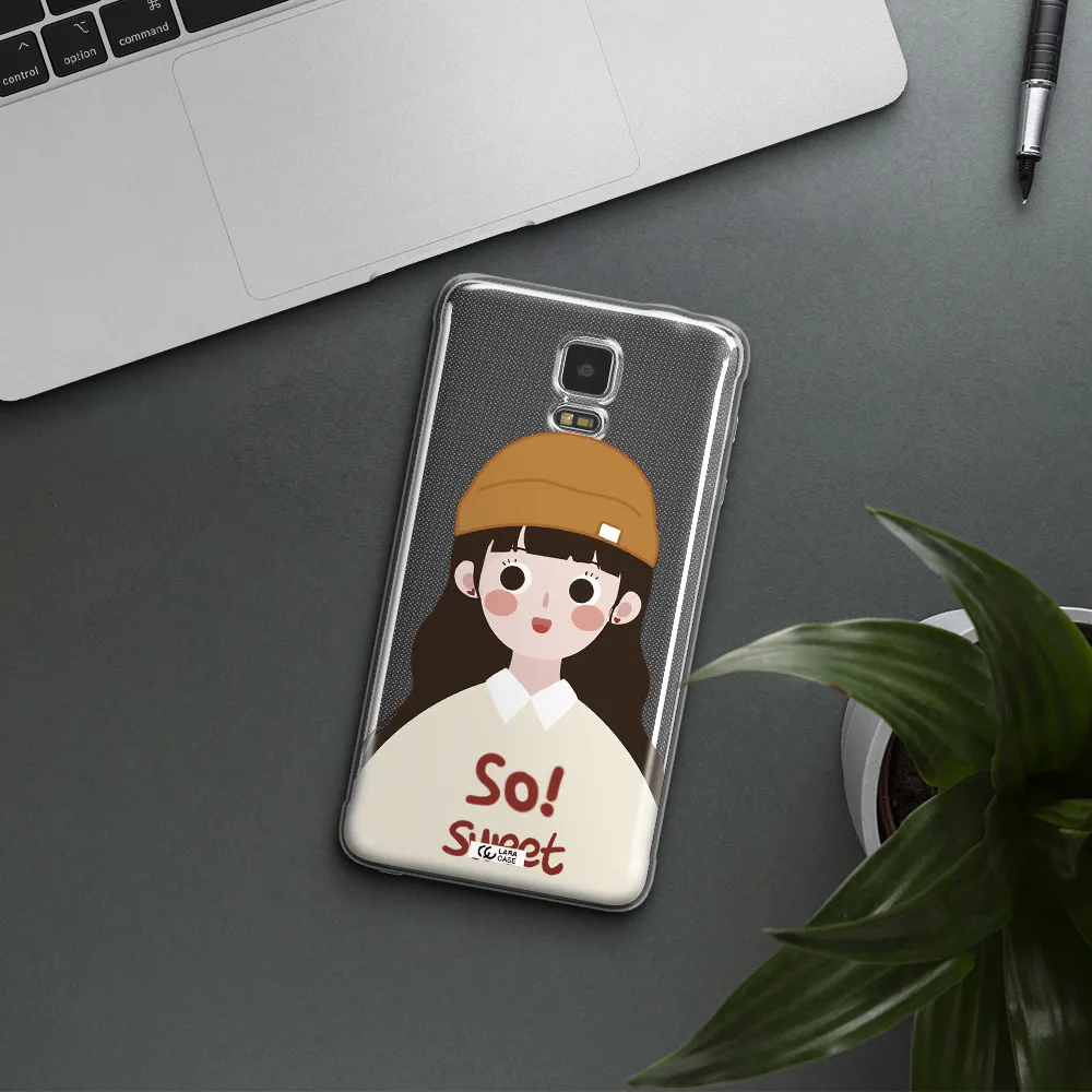 a cartoon of a girl with brown hair Samsung Note 4 Clear TPU Case