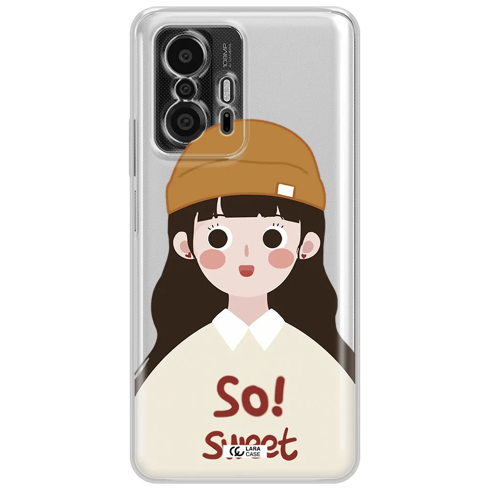 A Cartoon Of A Girl With Brown Hair Xiaomi 11T Pro Clear Tpu Case