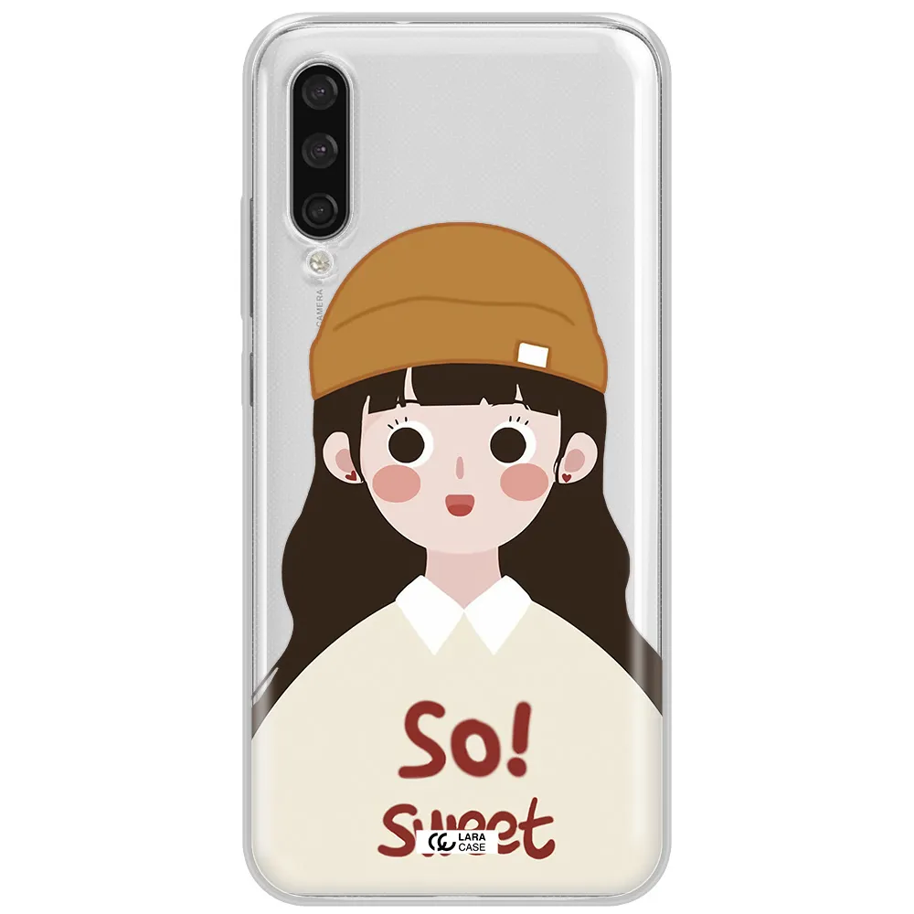 A Cartoon Of A Girl With Brown Hair Xiaomi Mi A3 Clear Tpu Case