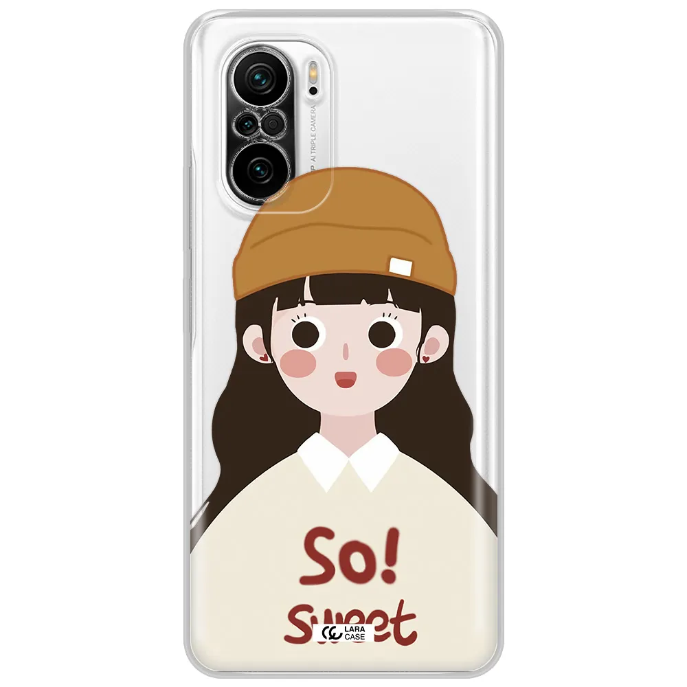 A Cartoon Of A Girl With Brown Hair Xiaomi Poco F3 Clear Tpu Case
