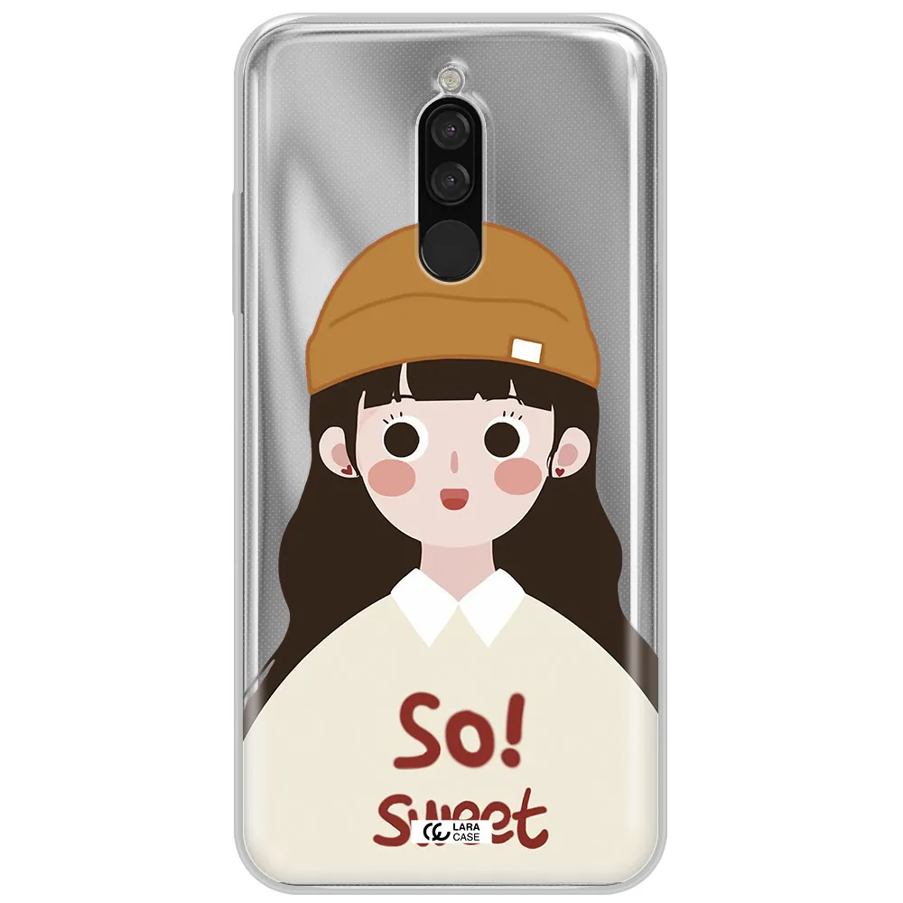 A Cartoon Of A Girl With Brown Hair Xiaomi Redmi 8 Clear Tpu Case