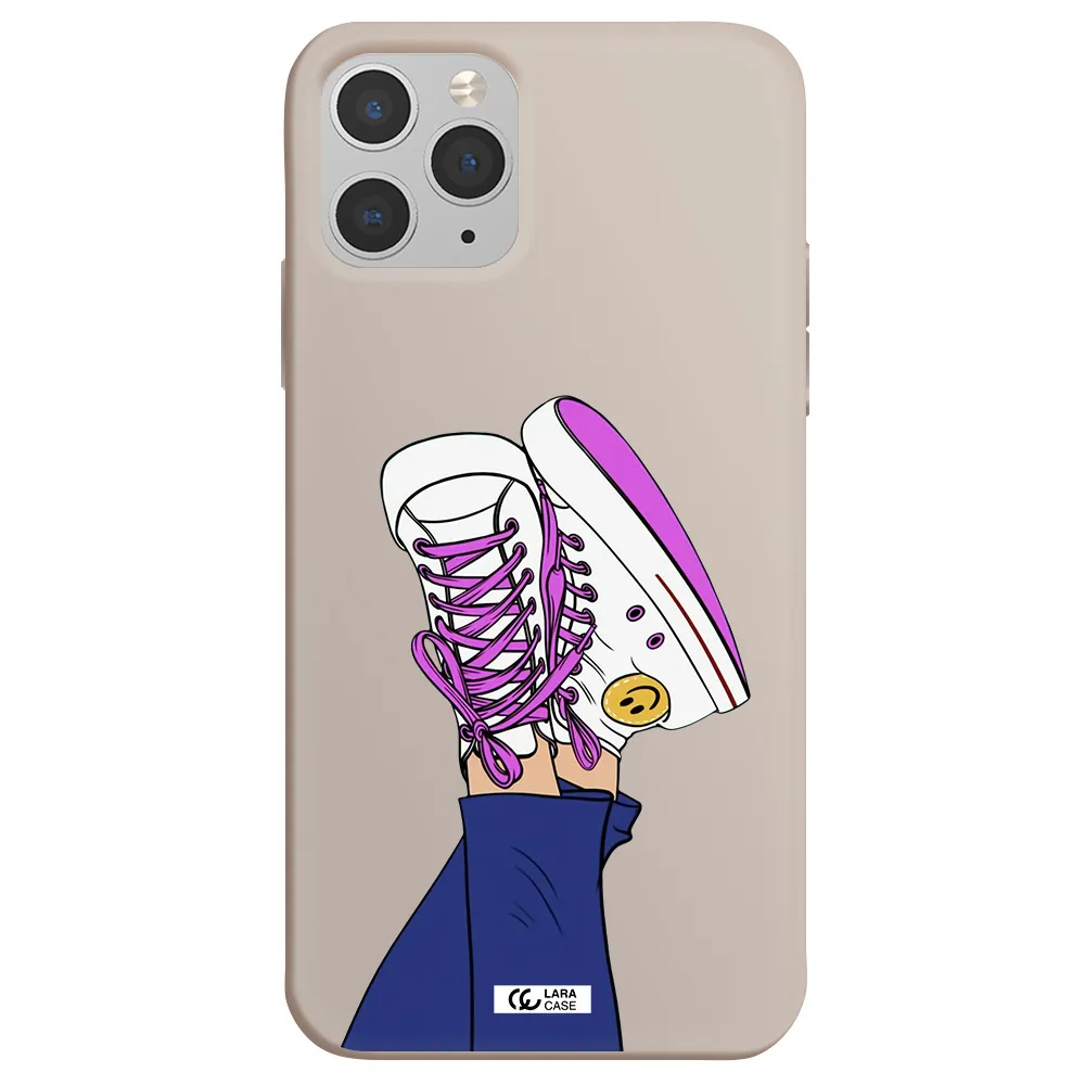 a cartoon of a person's feet with purple shoes Apple iPhone 11 pro max Silicone Stone Case