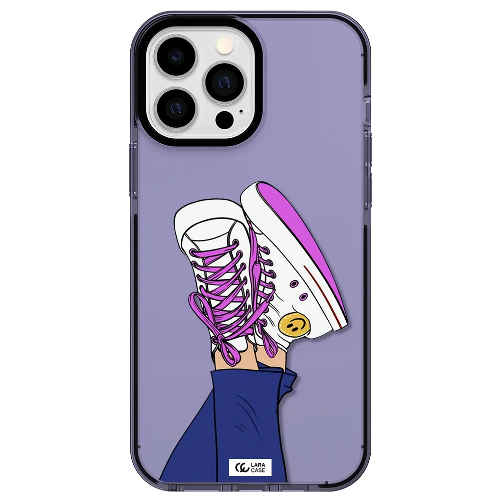 a cartoon of a person's feet with purple shoes Apple iPhone 13 Pro Max impact Lilac Case