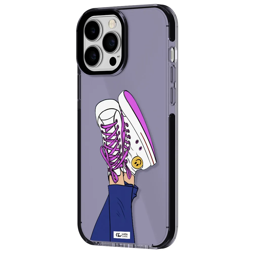 a cartoon of a person's feet with purple shoes Apple iPhone 13 Pro Max impact Lilac Case