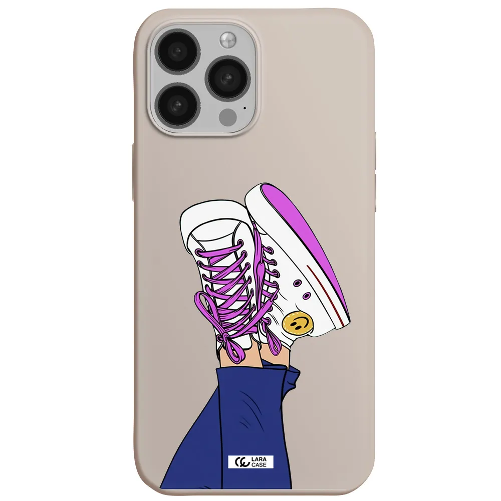 a cartoon of a person's feet with purple shoes Apple iPhone 13 Pro Max Silicone Stone Case