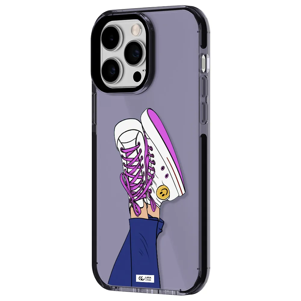 a cartoon of a person's feet with purple shoes Apple iPhone 15 Pro impact Lilac Case