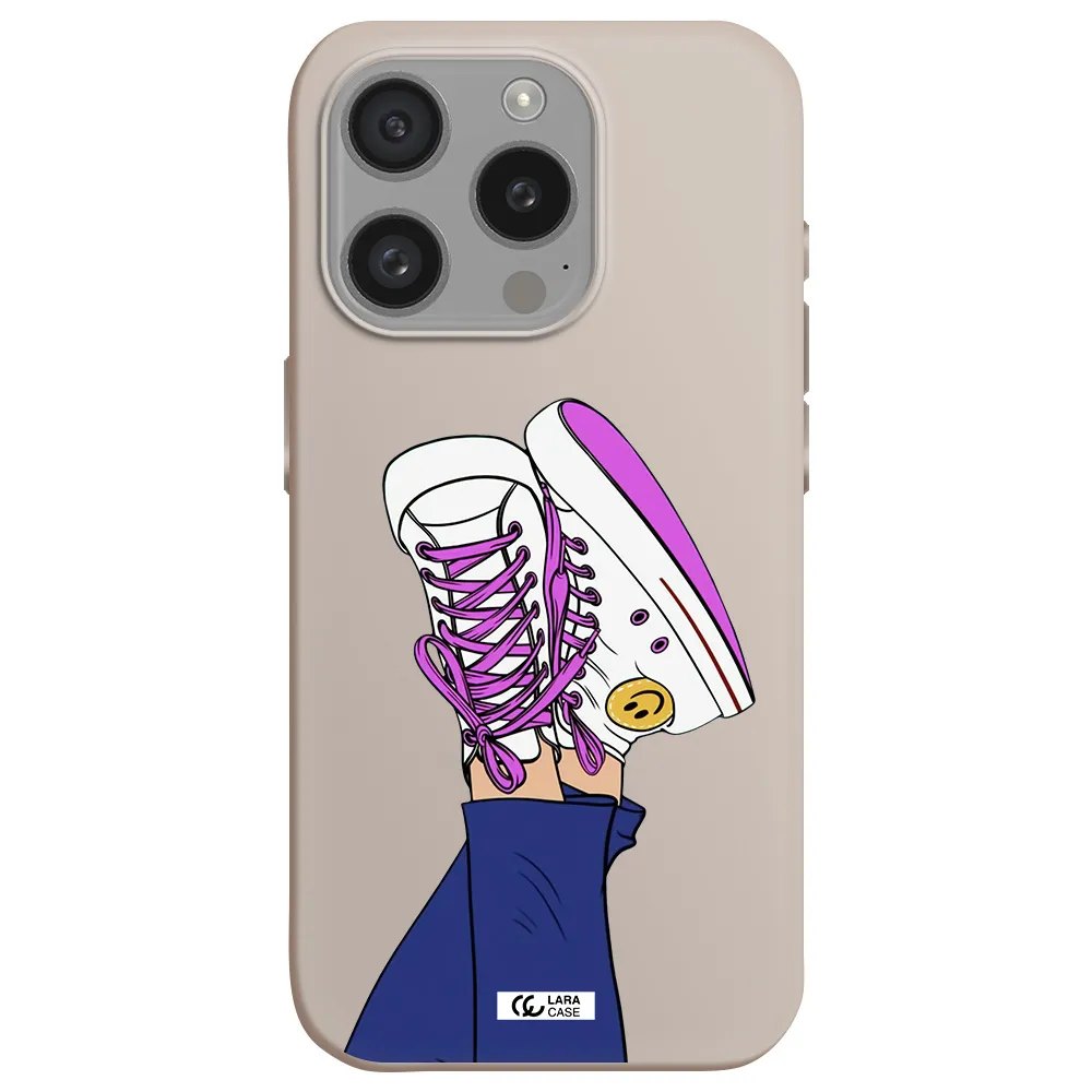 A Cartoon Of A Person's Feet With Purple Shoes Apple Iphone 15 Pro Silicone Stone Case
