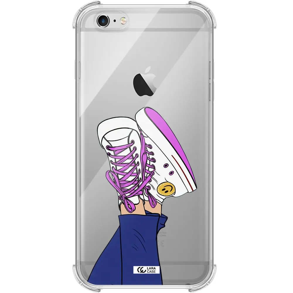 a cartoon of a person's feet with purple shoes Apple iPhone 6 s plus Clear PC Case