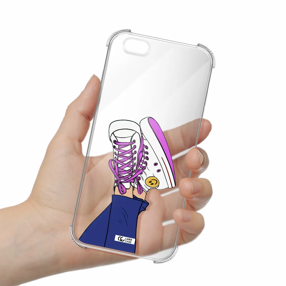 a cartoon of a person's feet with purple shoes Apple iPhone 6 s plus Clear PC Case
