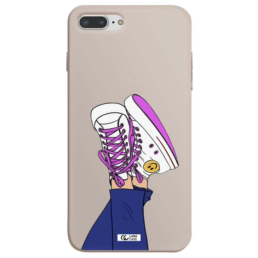 a cartoon of a person's feet with purple shoes Apple iPhone 7 plus Silicone Stone Case
