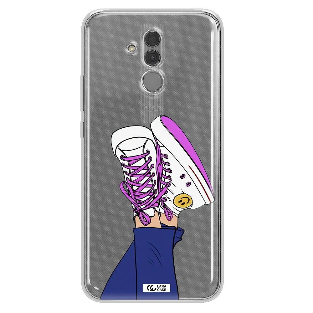 a cartoon of a person's feet with purple shoes Huawei Mate 20 Lite Clear TPU Case