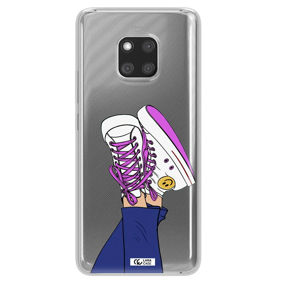 a cartoon of a person's feet with purple shoes Huawei Mate 20 Pro Clear TPU Case