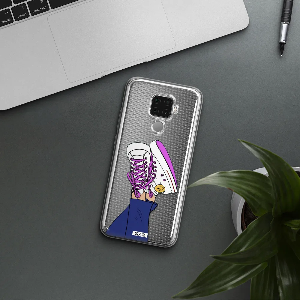 a cartoon of a person's feet with purple shoes Huawei Mate 30 Lite Clear TPU Case