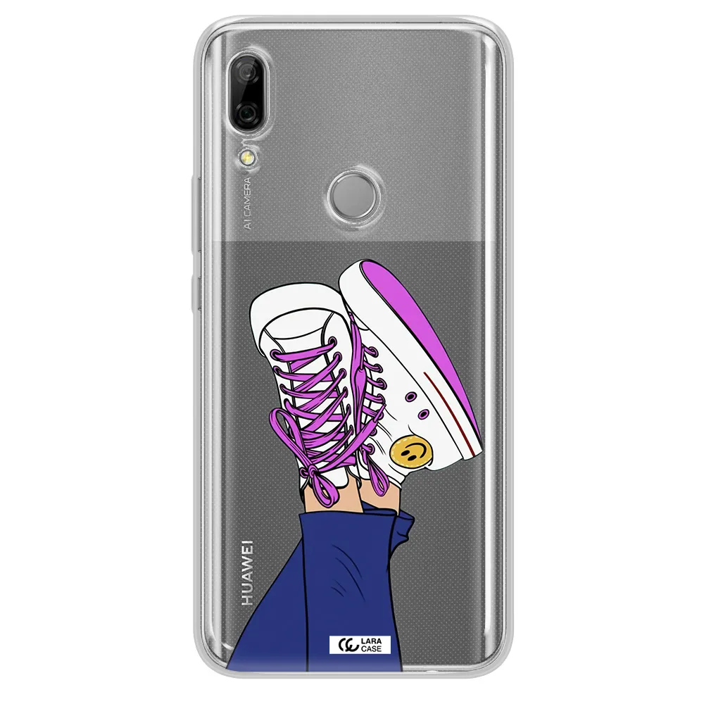 a cartoon of a person's feet with purple shoes Huawei P Smart Z Clear TPU Case