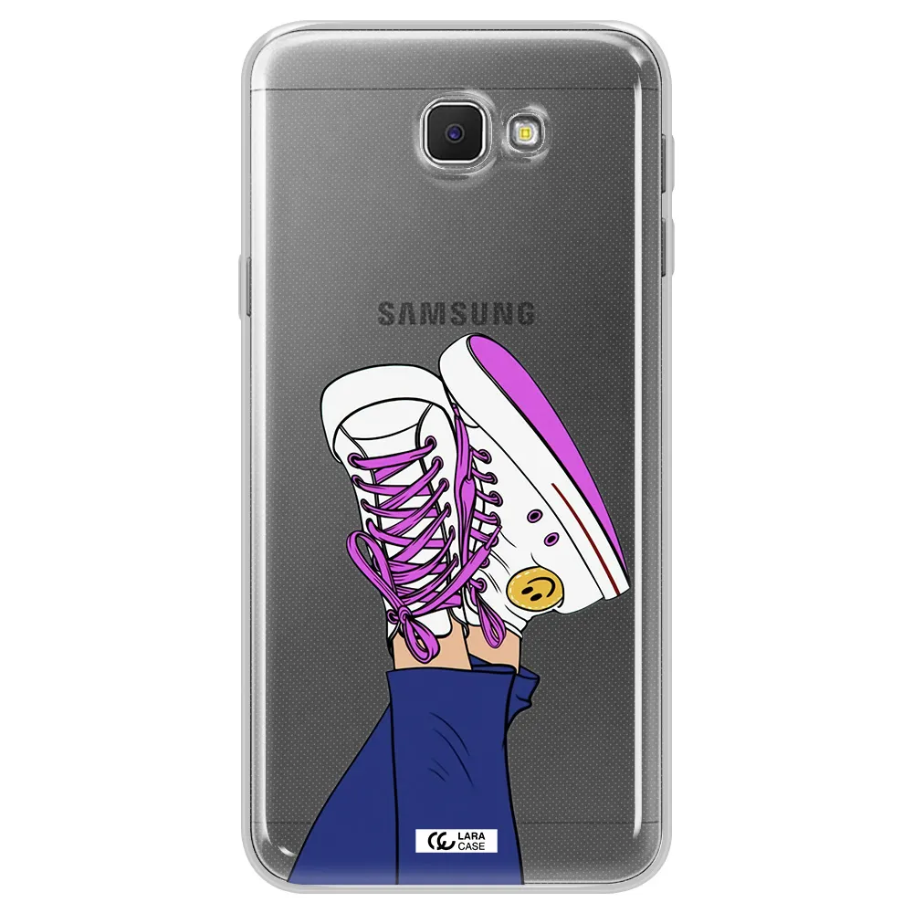 a cartoon of a person's feet with purple shoes Samsung J5 Prime Clear TPU Case