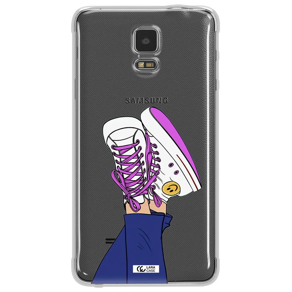 a cartoon of a person's feet with purple shoes Samsung Note 4 Clear TPU Case