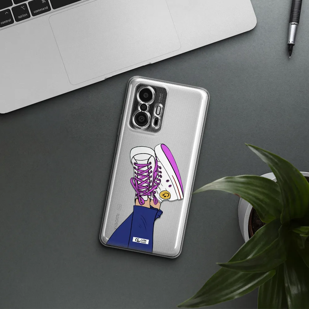 A Cartoon Of A Person's Feet With Purple Shoes Xiaomi 11T Pro Clear Tpu Case