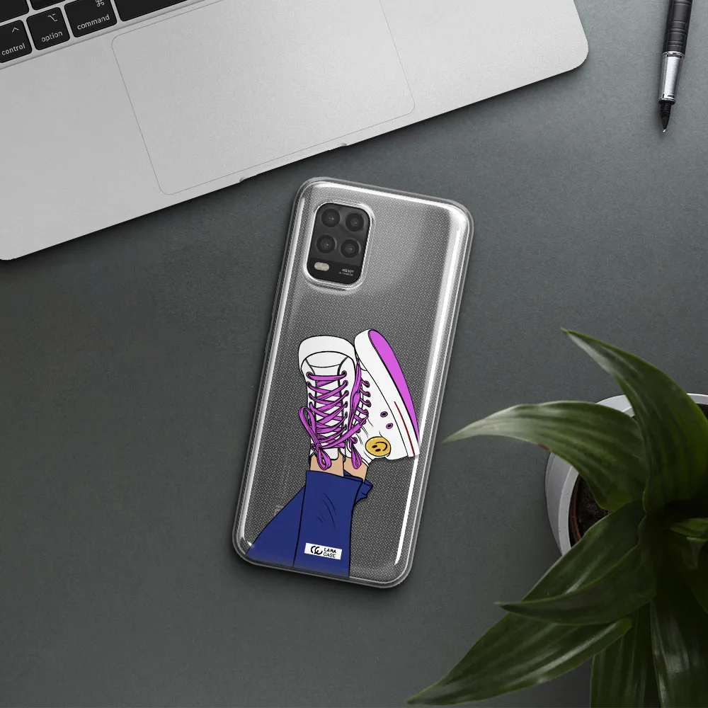 a cartoon of a person's feet with purple shoes Xiaomi Mi 10 Lite Clear TPU Case