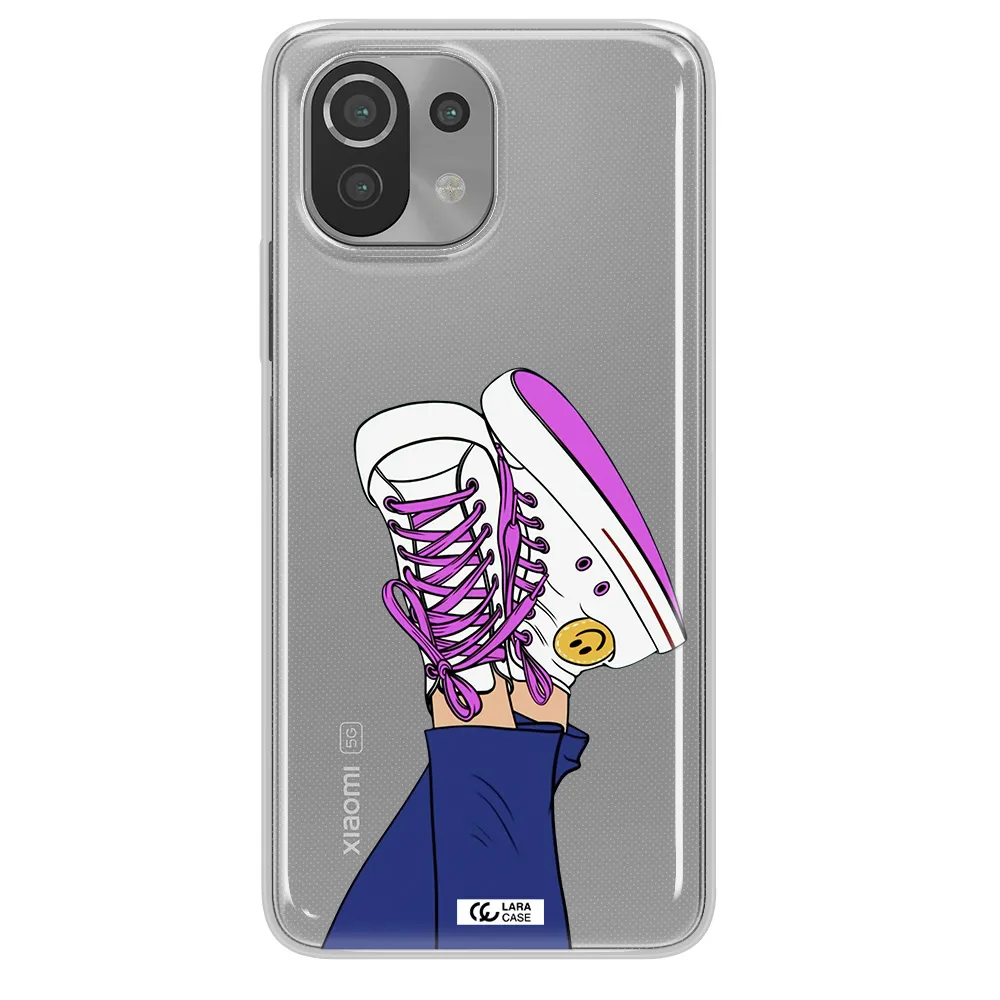 a cartoon of a person's feet with purple shoes Xiaomi Mi 11 Lite Clear TPU Case