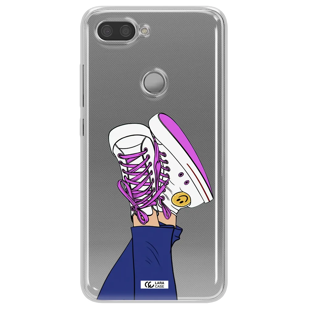 a cartoon of a person's feet with purple shoes Xiaomi Mi 8 Lite Clear TPU Case