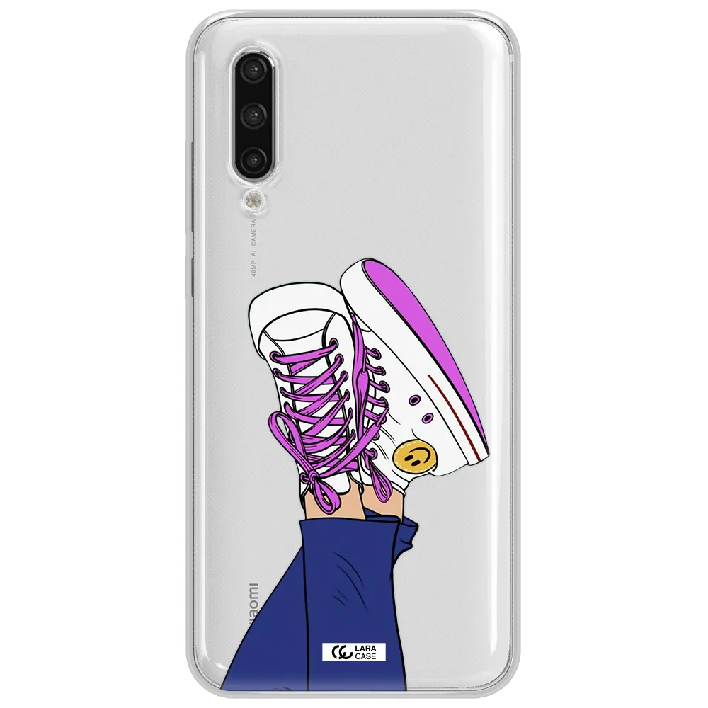 A Cartoon Of A Person's Feet With Purple Shoes Xiaomi Mi 9 Lite Clear Tpu Case