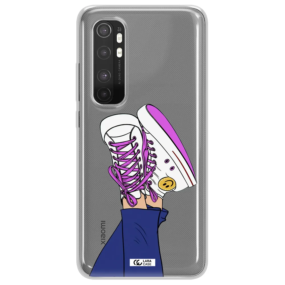 a cartoon of a person's feet with purple shoes Xiaomi Mi Note 10 Lite Clear TPU Case