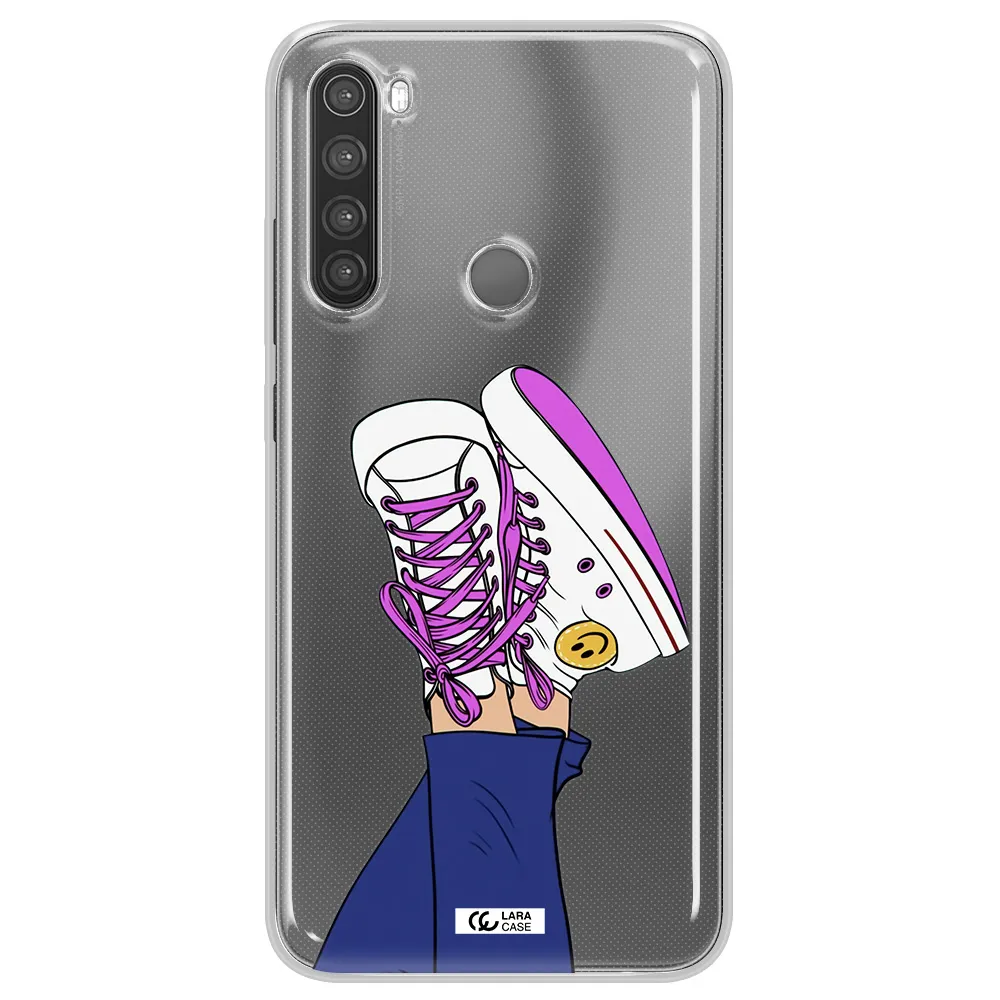 a cartoon of a person's feet with purple shoes Xiaomi Note 8 Clear TPU Case