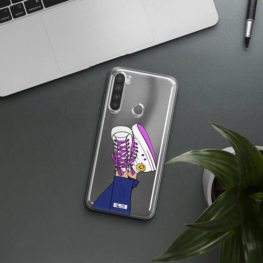 a cartoon of a person's feet with purple shoes Xiaomi Note 8 Clear TPU Case
