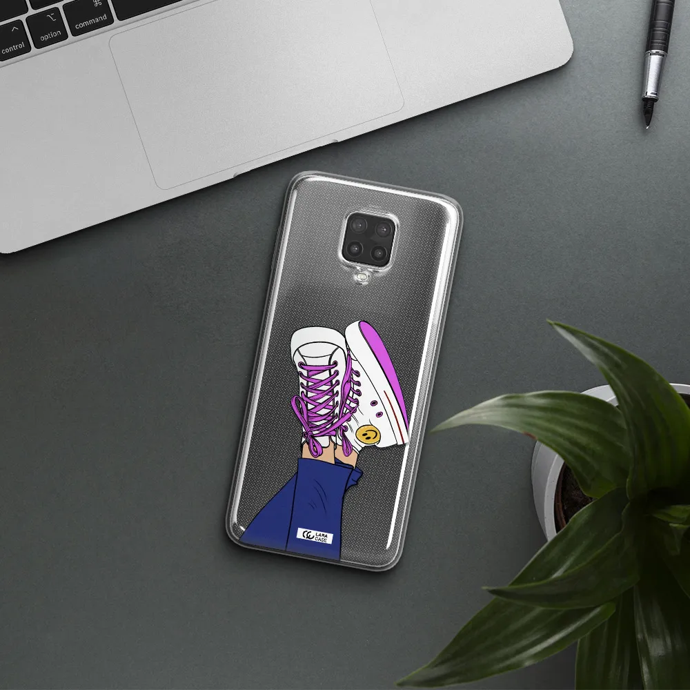 a cartoon of a person's feet with purple shoes Xiaomi Note 9 Pro Clear TPU Case