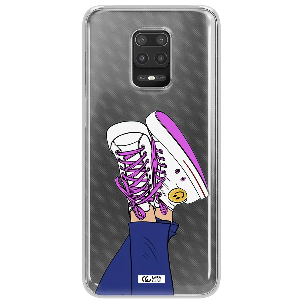 a cartoon of a person's feet with purple shoes Xiaomi Note 9S Clear TPU Case