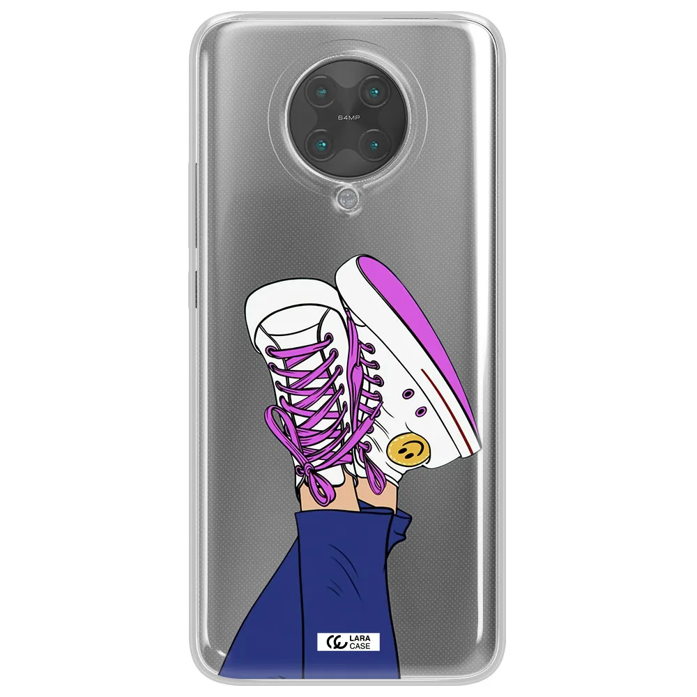 a cartoon of a person's feet with purple shoes Xiaomi Poco F2 Pro Clear TPU Case