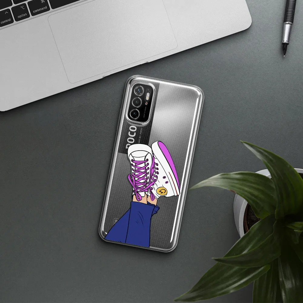A Cartoon Of A Person's Feet With Purple Shoes Xiaomi Poco M3 Pro Clear Tpu Case