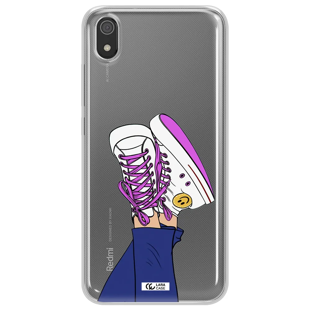 a cartoon of a person's feet with purple shoes Xiaomi Redmi 7A Clear TPU Case